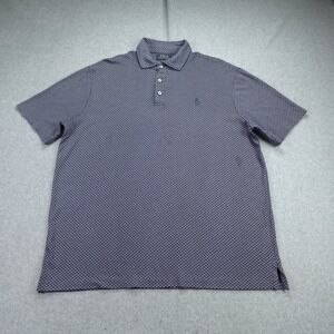 Polo Ralph Lauren Polo Shirt Mens Large Blue Geometric Hexagon Classic Fit